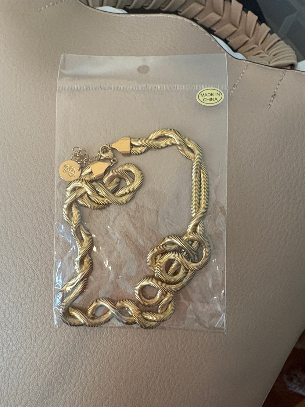 Plunder Gold Twisted Link Statement Necklace